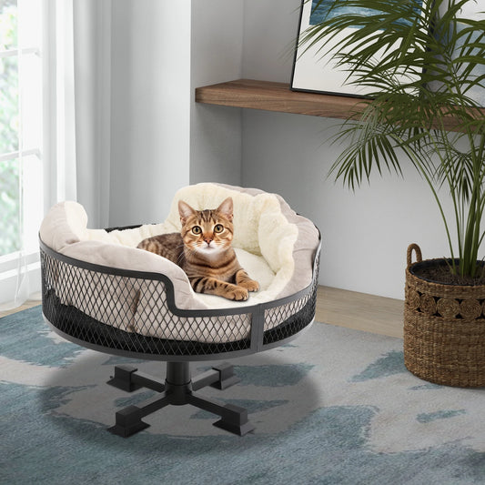 Portable Stainless Steel Elevated Cat Desk Bed