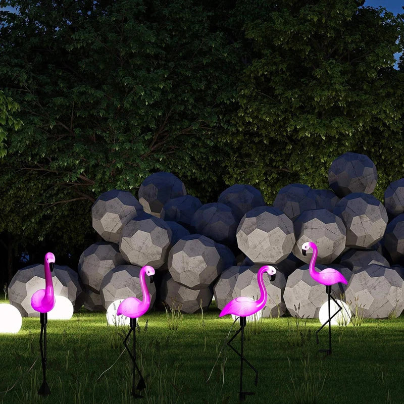 3PCS Solar Flamingo Ground Lamp