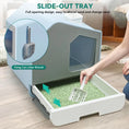 Load image into Gallery viewer, Extra Large Enclosed Cat Litter Box with Mat and Litter Scoop
