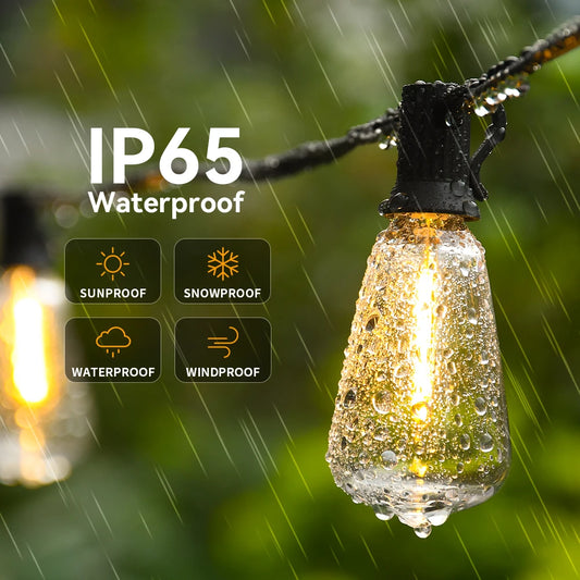 LED String 50FT 100FT IP65 Festoon Outdoor Garden Light