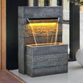 Load image into Gallery viewer, Outdoor Garden Cascading Stone Floor-Standing Waterfall Fountain with LED Lights

