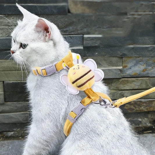 Cat Harness Leash Collar Set Adjustable