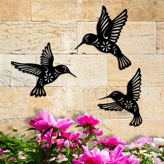 Hollow Iron Bird Sculpture for Wall Decor