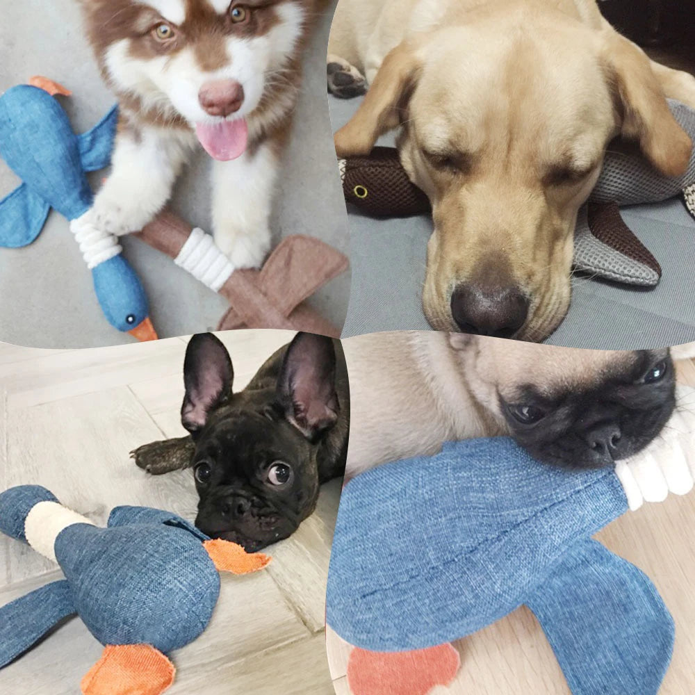 Bite-Resistant Squeaky Corduroy Toy for Small & Large Dogs