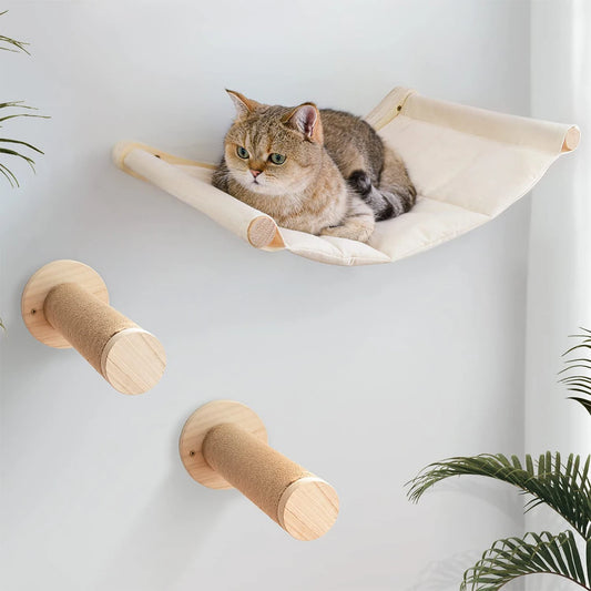 Wall Mounted Cat Hammock with Sisal Rope