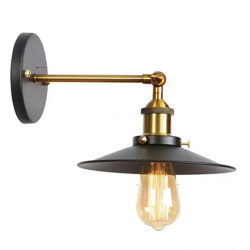 Vintage Style Wood Iron E27 Wall Light
