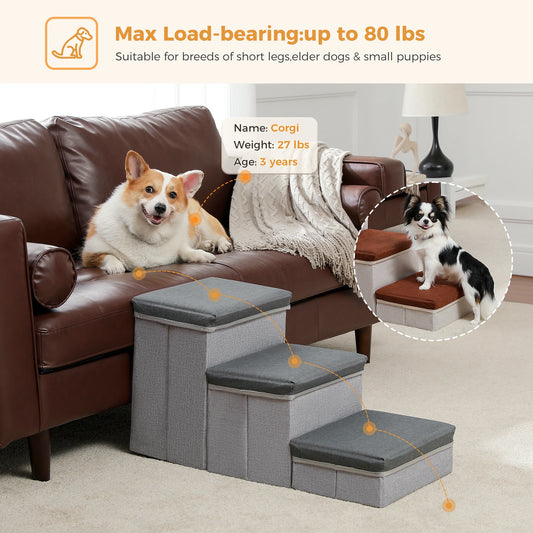 Foldable Pet Stair with Storage Box