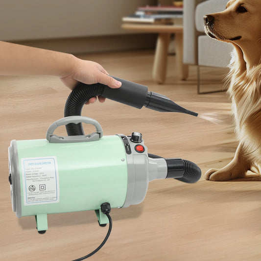 Adjustable Wind Speed, Electric Dog & Cat Hair Dryer with 4 Nozzles