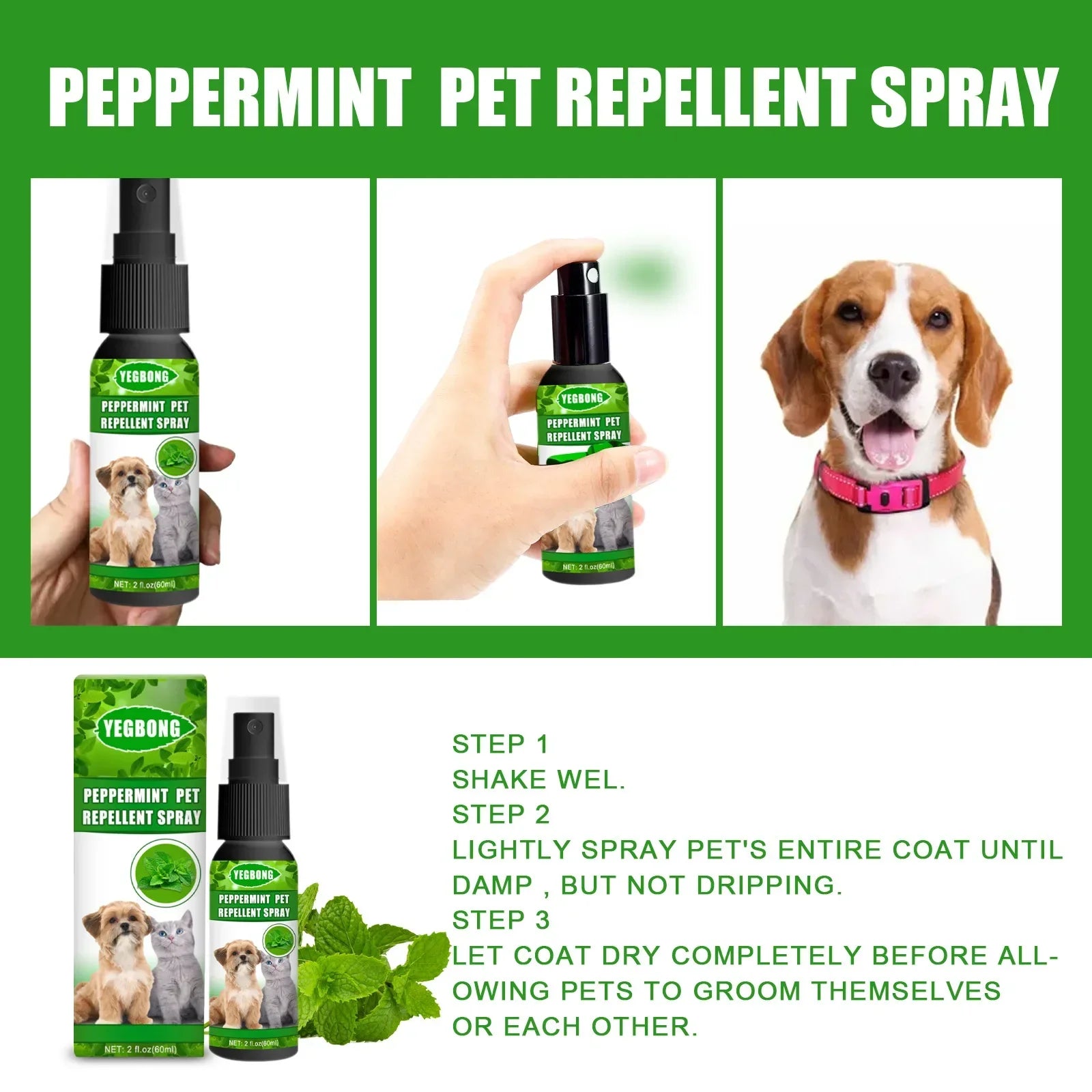 60ml Flea & Tick Spray for Cats & Dogs