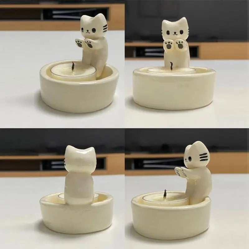 Cartoon Cat Candle Holder
