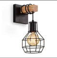 Load image into Gallery viewer, Vintage Style Wood Iron E27 Wall Light
