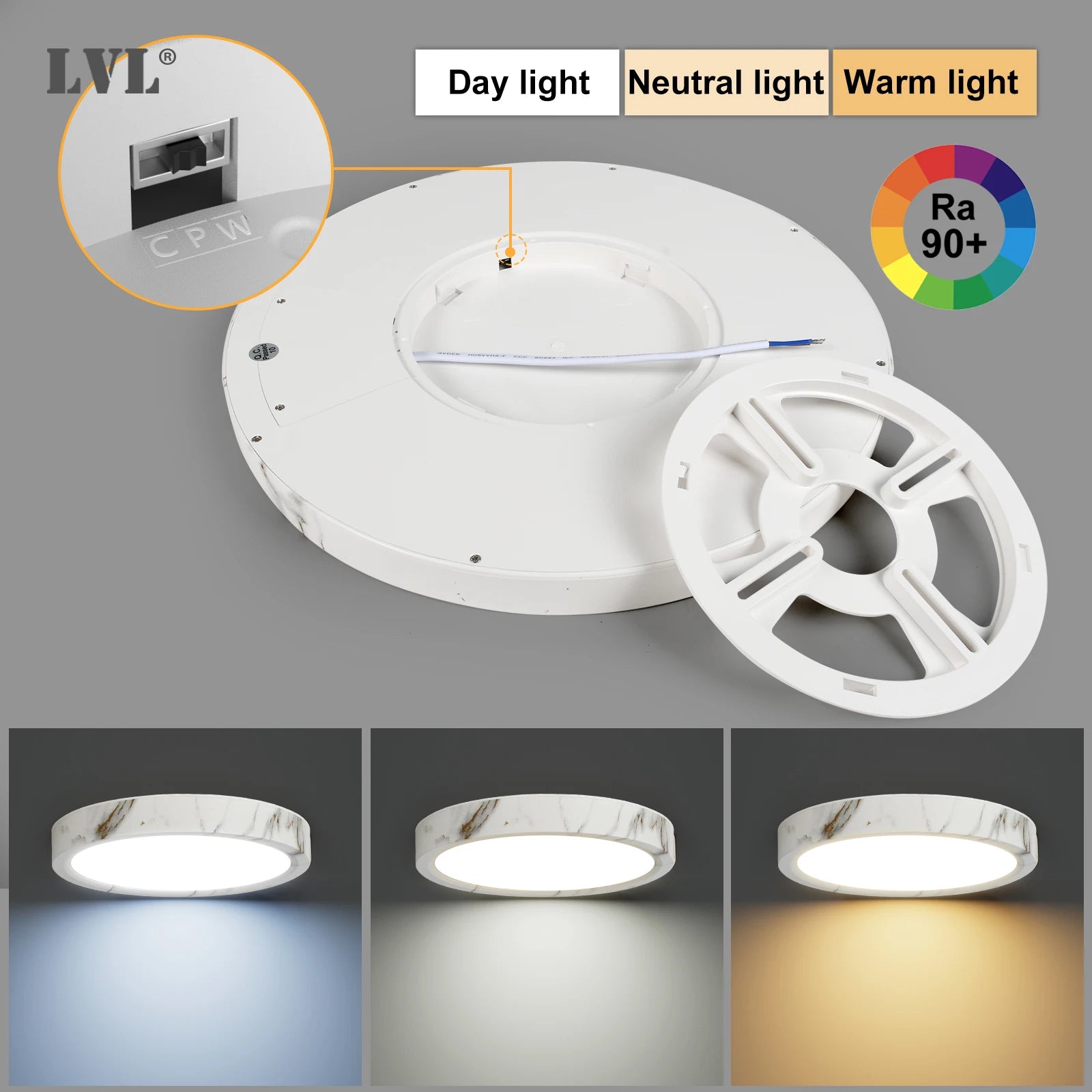 Round Marble Texture LED Ceiling Light