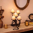 Load image into Gallery viewer, 5-Arm Tealight Pillar Candle Stand for Halloween Dining Table & Bathroom Decor
