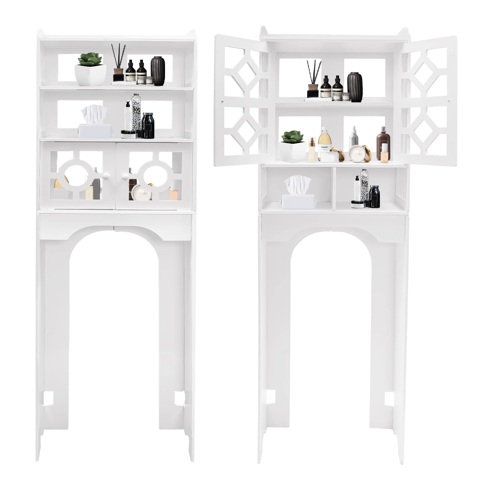 4 Tier Over-The-Toilet Bathroom Storage Cabinet