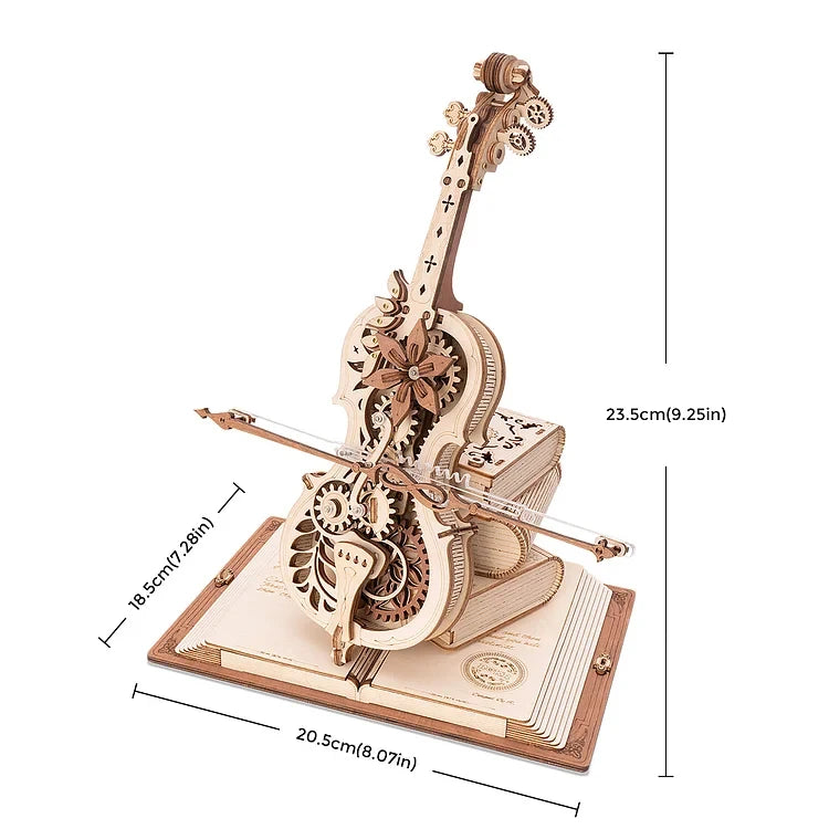 Wooden Puzzle Magic Cello Mechanical Music Box