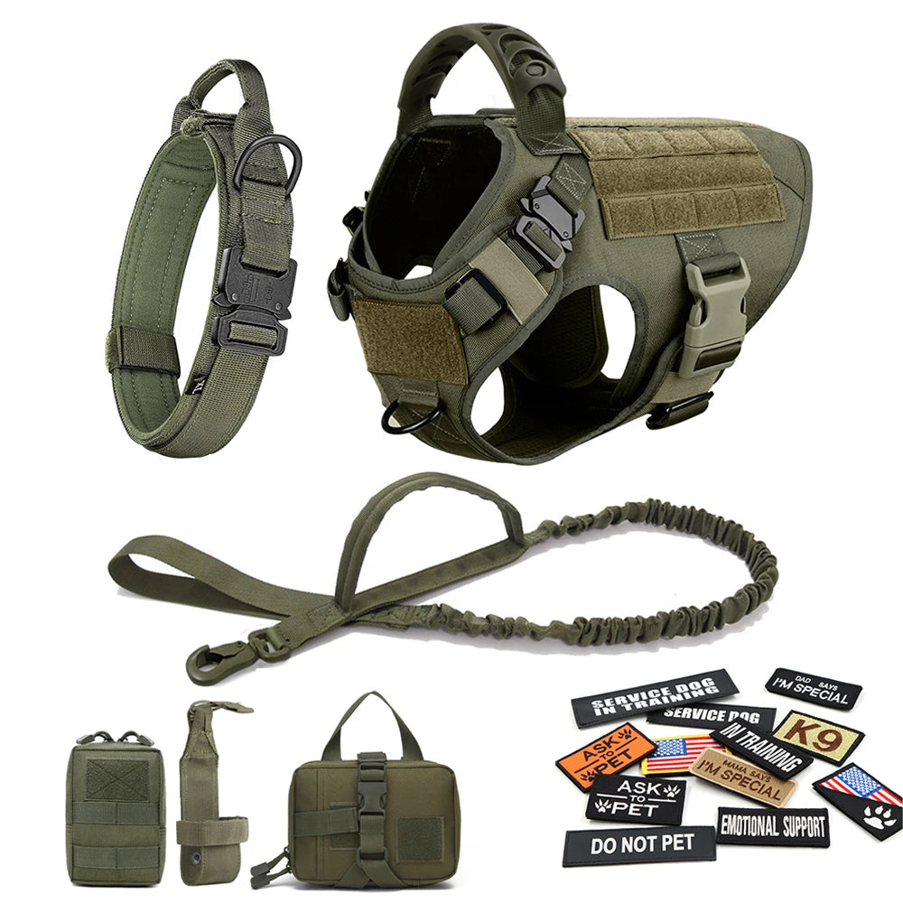 Military Large Dog Harness Collar