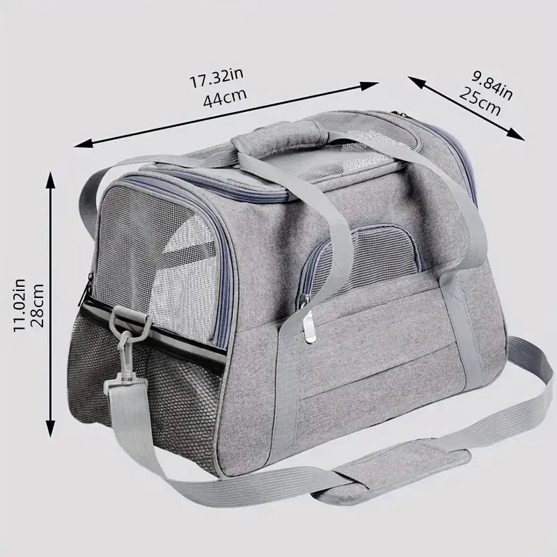 Foldable Portable Pet Carrier Sling with Fur Pad