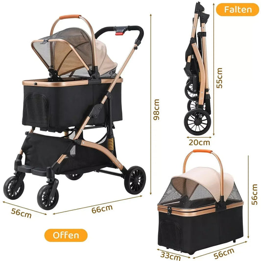 Foldable Dog & Cat Stroller