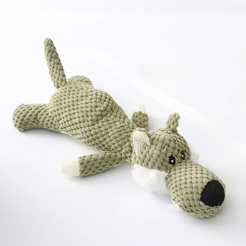 Interactive Plush Dog Toy – Squeaky Animal Models (Lion, Elephant, Wolf)